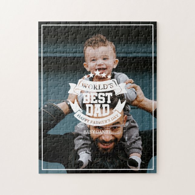 World's Best Dad Father's Day Custom Photo Jigsaw Puzzle (Vertical)