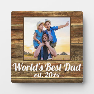 World's Best Dad Father's Day Custom Photo & Text Plaque