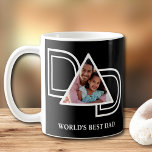 World's Best Dad Father's Day Photo Black Coffee Mug<br><div class="desc">This World's Best Dad Photo Mug is decorated with the word DAD in white typography on a black background.
Easily customisable with your photo.
Makes a perfect Father's Day gift.</div>