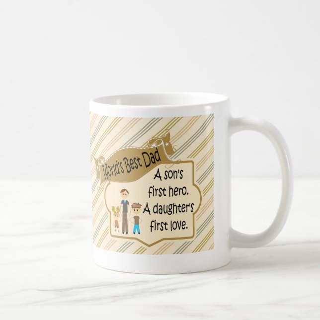 World's Best Dad First Hero First Love Coffee Mugs (Right)