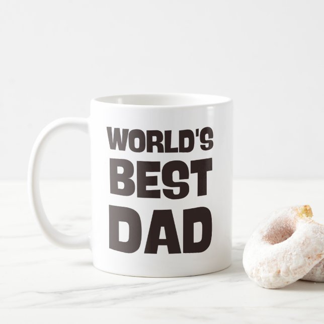 worlds best dad funny dad mug (With Donut)