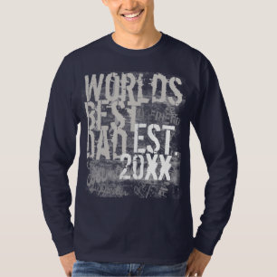 World's Best Dad Grunge Graffitti Text Black Shirt