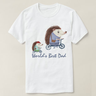World's Best Dad - Hedgehog and Baby T-Shirt