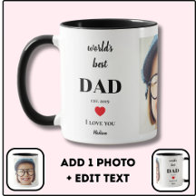 Worlds Best Dad I Love You Custom Kids Photo White