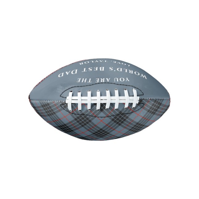 World's Best Dad MacKay Tartan Plaid Football (Front)