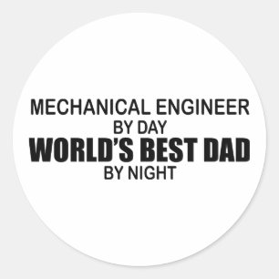 World's Best Dad - Mechanical Engineer Classic Round Sticker