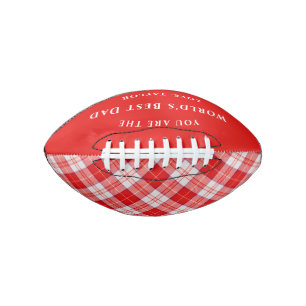 World's Best Dad Menzies Red Tartan Plaid Football