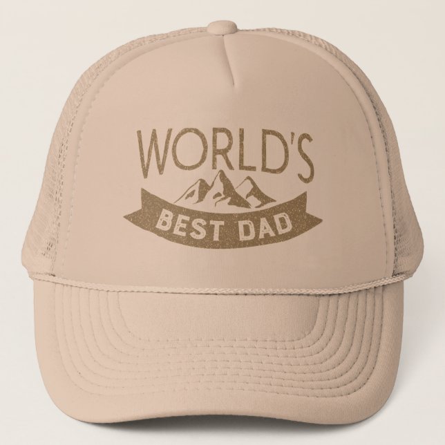 World's Best Dad Modern Cool Father's Day Trucker Hat (Front)