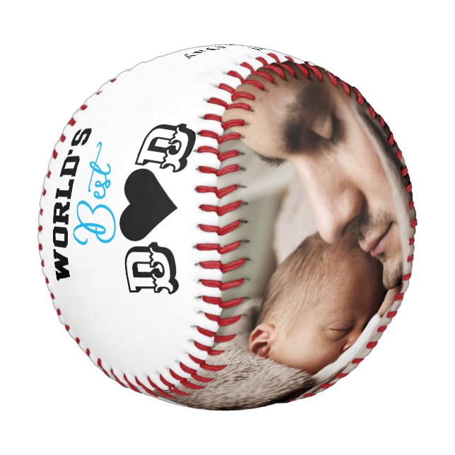 World's Best DAD Modern Message Baseball (Angled)