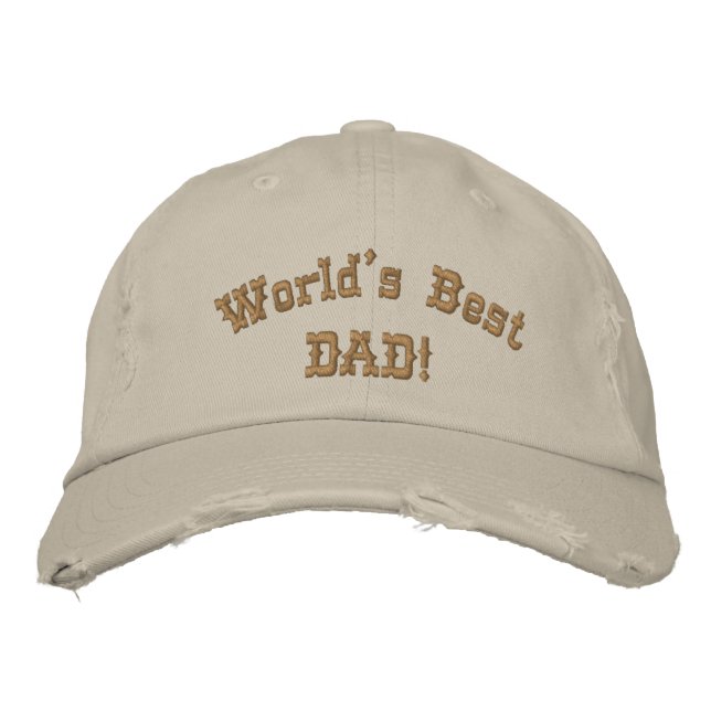 Worlds Best Dad Monogrammed Birthday Fathers Day Embroidered Hat (Front)