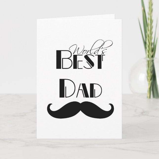 World's Best Dad Moustache Card (Front)