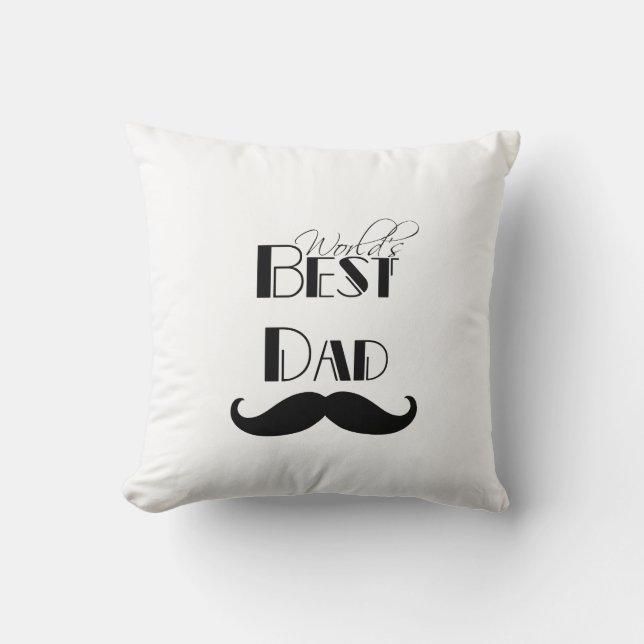 World's Best Dad Moustache Cushion (Front)