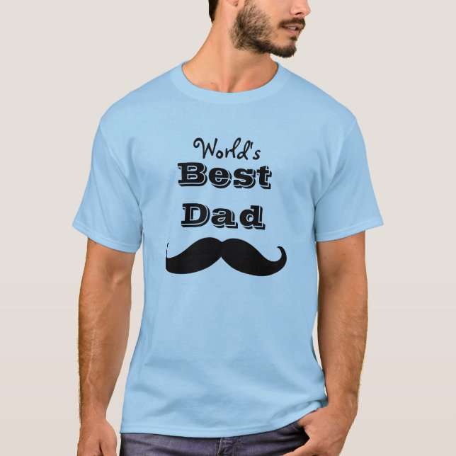 World's Best Dad Moustache T-Shirt (Front)