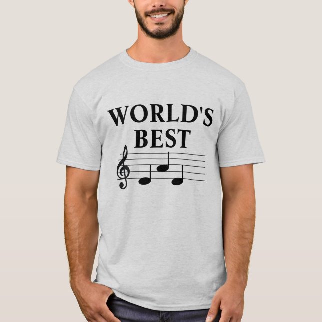 World's Best Dad Musician Music Note Treble Clef   T-Shirt (Front)