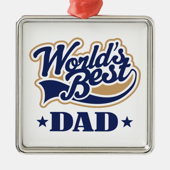 Worlds Best Dad Ornament Keepsake Gift (Front)