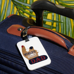 World's Best Dad Patriotic Luggage Tag