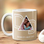 World's Best Dad Personalised Photo Coffee Mug<br><div class="desc">This World's Best Dad Photo Mug is decorated with the word DAD in white typography on a tan background.
Easily customisable with your photo.
Makes a perfect gift for Dad.</div>