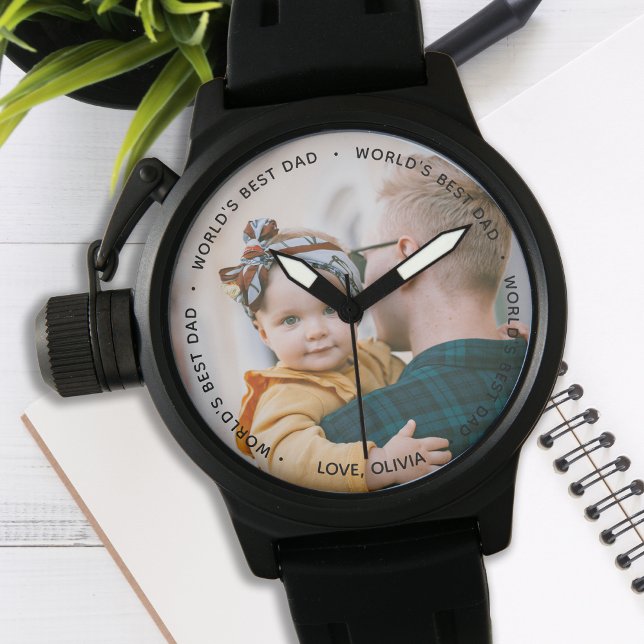 World's Best Dad Personalised Photo Watch (Creator Uploaded)