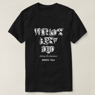 World's Best Dad Personalized Black T-Shirt