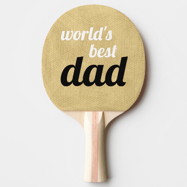World's Best Dad Personalized Script Gold Ping Pong Paddle (Front)