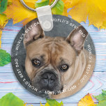 World's Best Dad - Pet Photo Dog Dad - I Love You Key Ring<br><div class="desc">World's Best Dad says the dog ,  I love You . Surprise your dog dad this Fathers day with a custom Pet Photo keychain . He can now carry his best friend with I'm everywhere he goes . A must have for every dog dad !</div>