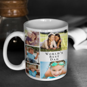 World's Best Dad Photo Collage Coffee Mug