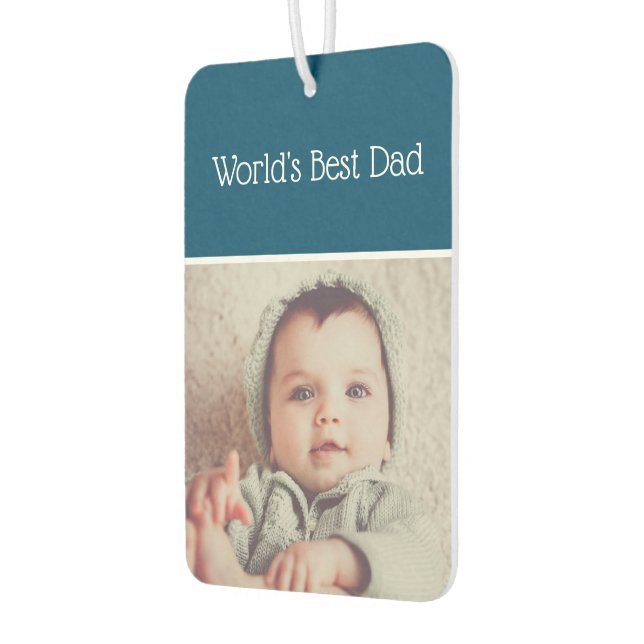 Worlds Best Dad Photo Personalised Car Air Freshener (Left)