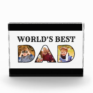 World's Best Dad Quote 3 Photo Collage Block