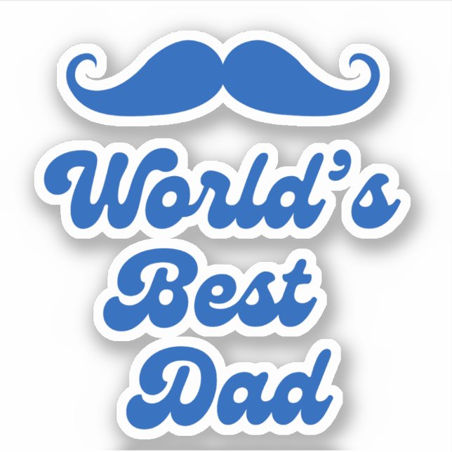 worlds best dad, retro stylish blue fathers day (Front)