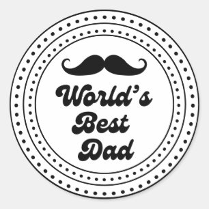 worlds best dad, retro stylish script, fathers day classic round sticker
