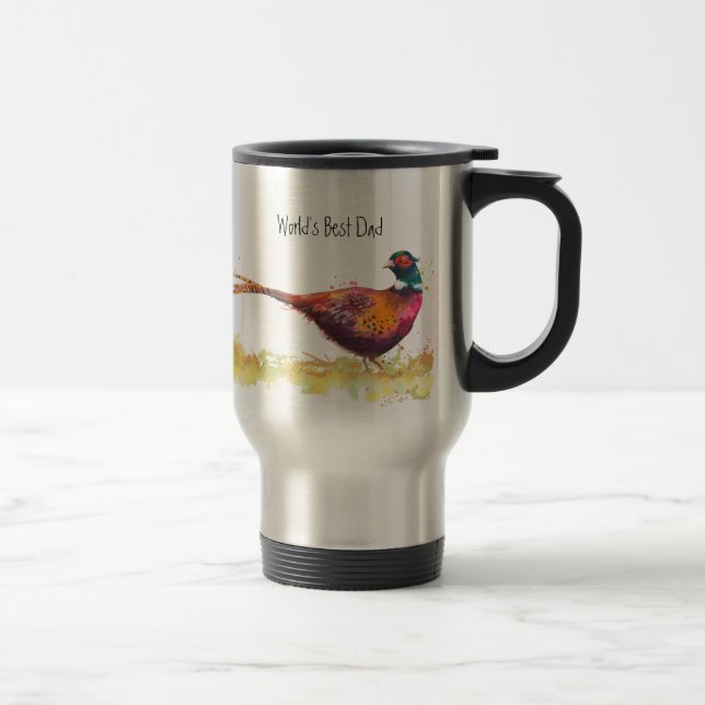 World's Best Dad, Ring Necked Pheasant, Bird Mug (Right)