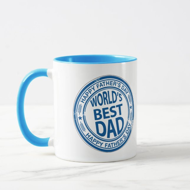 Worlds Best Dad Ringer Coffee Mug (Left)