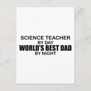 World's Best Dad - Science Teacher Postcard