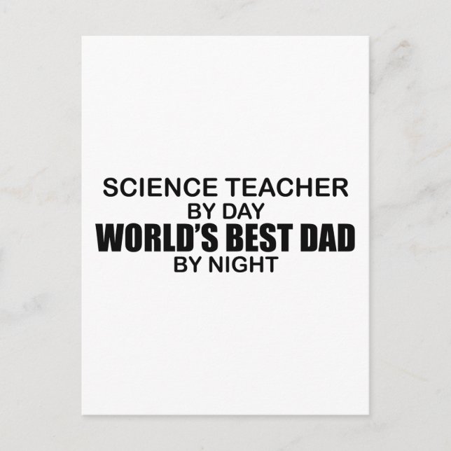 World's Best Dad - Science Teacher Postcard (Front)
