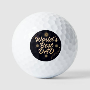 World's Best Dad Simple Typography Fathers Golf Balls