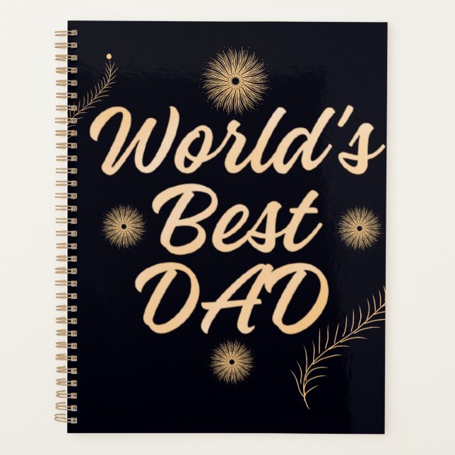 World's Best Dad  Simple Typography Fathers Planner (Front)