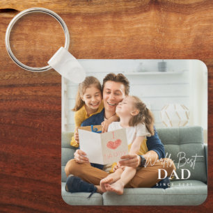 World's Best Dad Since 20XX Modern Photo Key Ring