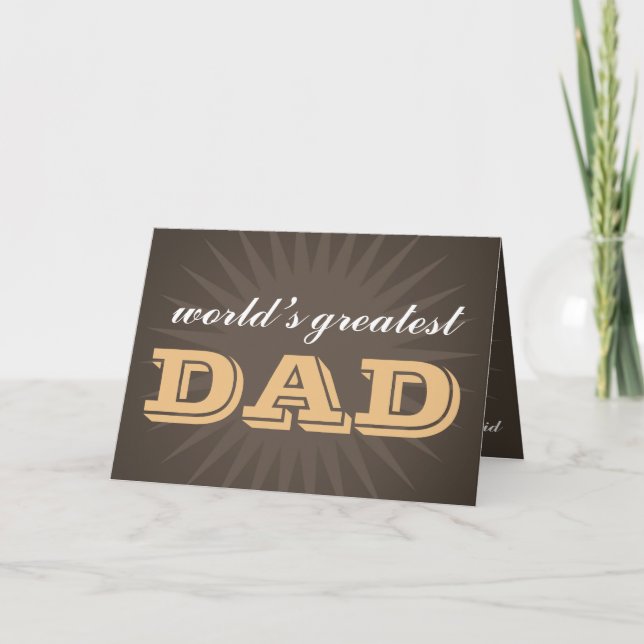 World's best dad starburst inside photo father day card (Front)