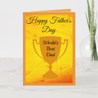 World's Best Dad Trophy "Happy Father's Day" Card