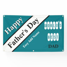 Worlds Best Dad Turquoise Banner