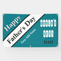 Worlds Best Dad Turquoise Banner