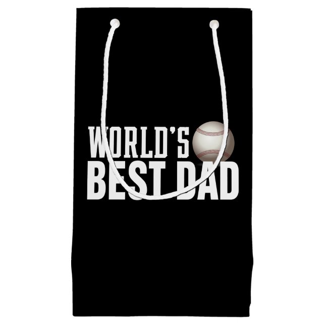 World's Best Dad Typography Baseball | Gift Bag (Front)