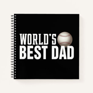 World's Best Dad Typography Baseball   Notebook