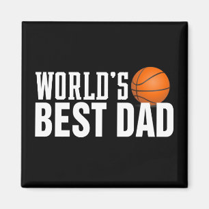 World's Best Dad Typography Basketball Magnet
