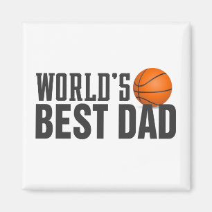 World's Best Dad Typography Basketball Magnet