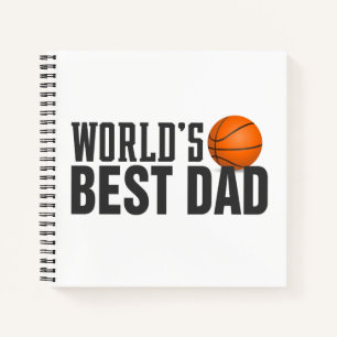 World's Best Dad Typography Basketball Notebook