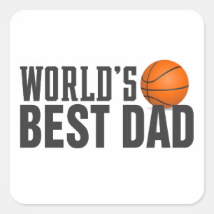 World's Best Dad Typography Basketball Sticker
