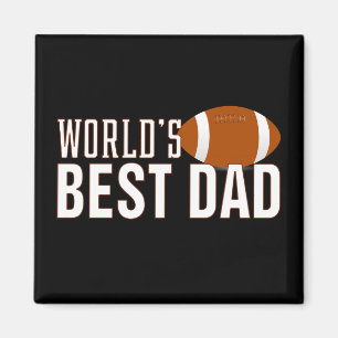 World's Best Dad Typography Football Magnet