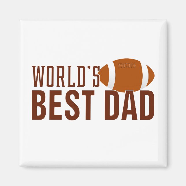 World's Best Dad Typography Football | Magnet (Front)