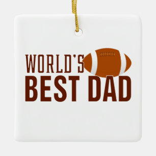 World's Best Dad Typography Football Ornament